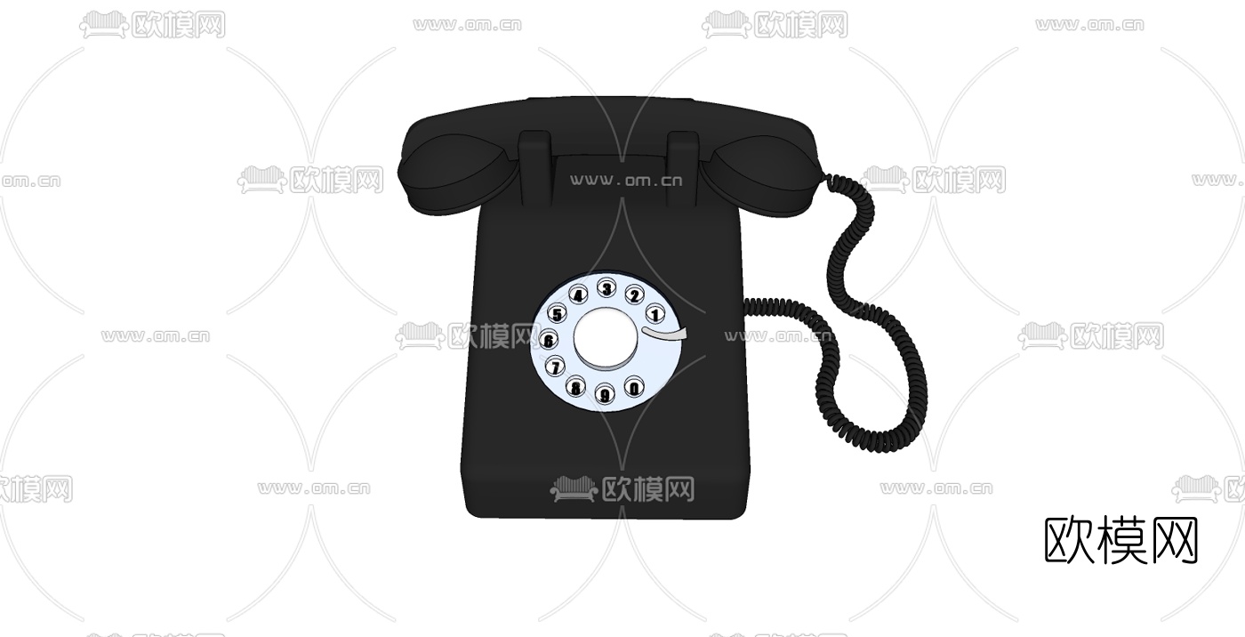 现代复古电话机免费su模型下载