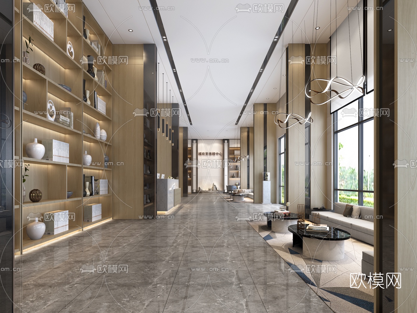 现代售楼处休闲区3d模型下载