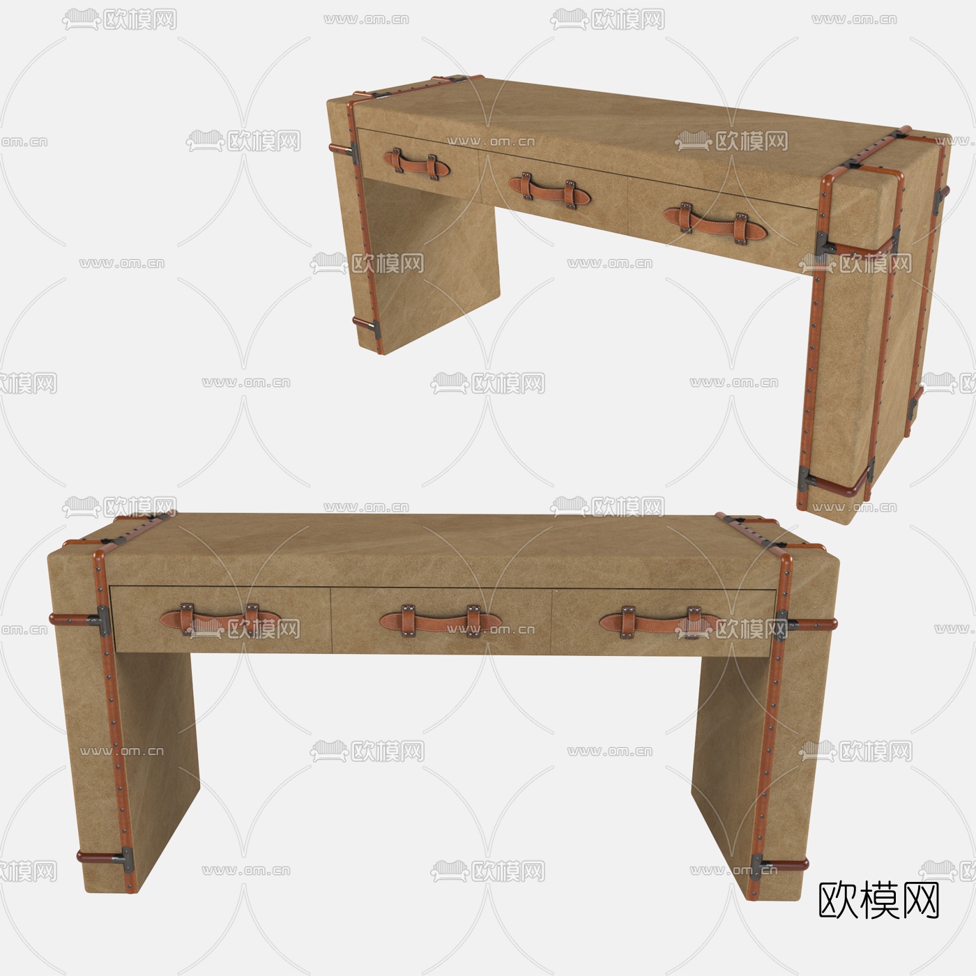 loft工业风书桌3d模型