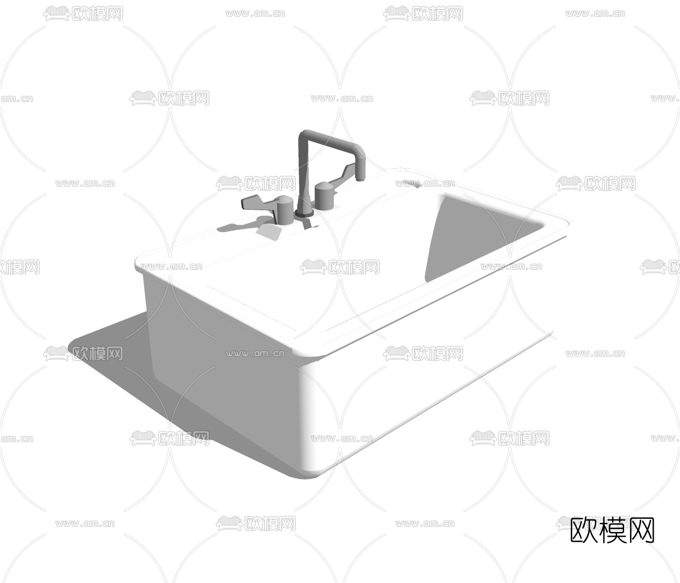 现代浴缸免费su模型下载