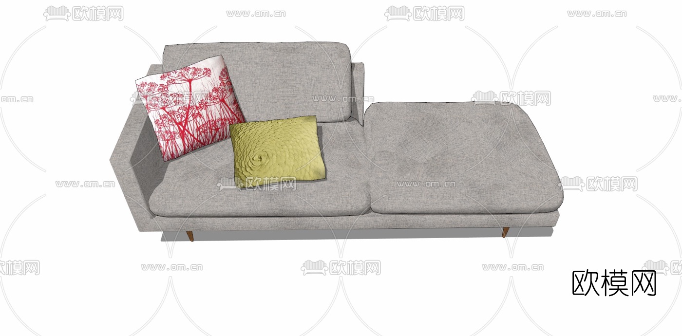 北欧布艺贵妃椅免费su模型