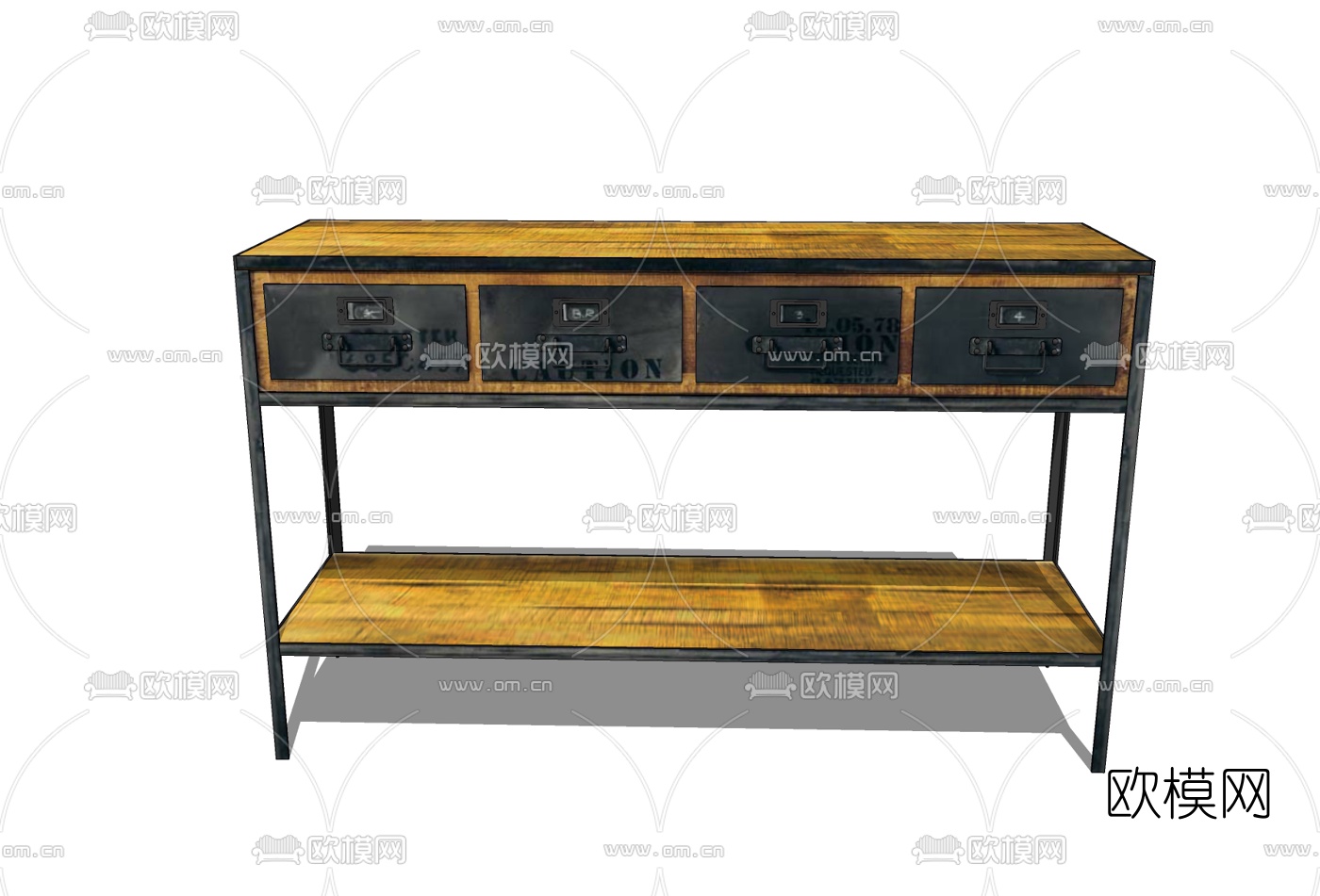 工业风景端柜免费su模型下载