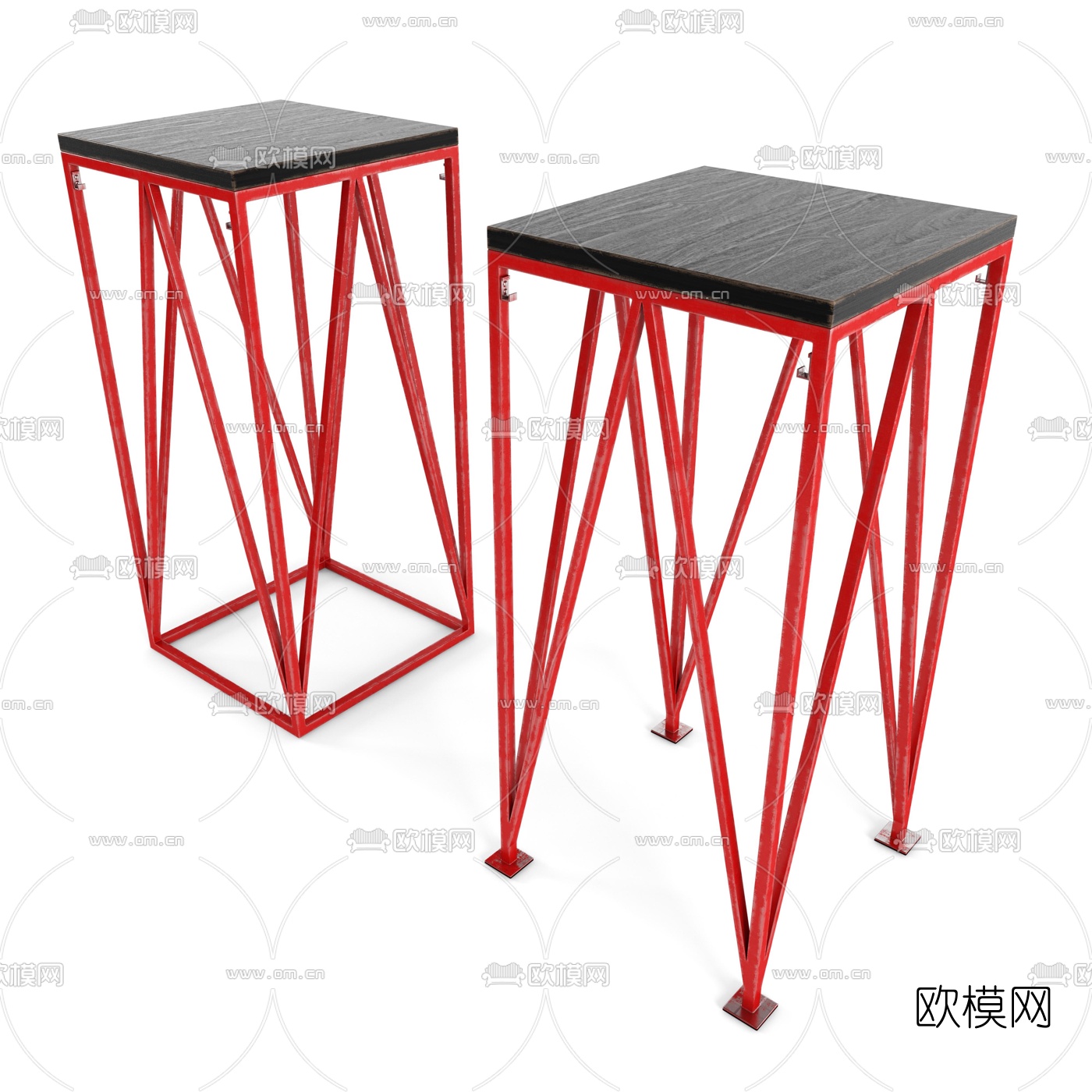 工业风铁艺吧椅3d模型