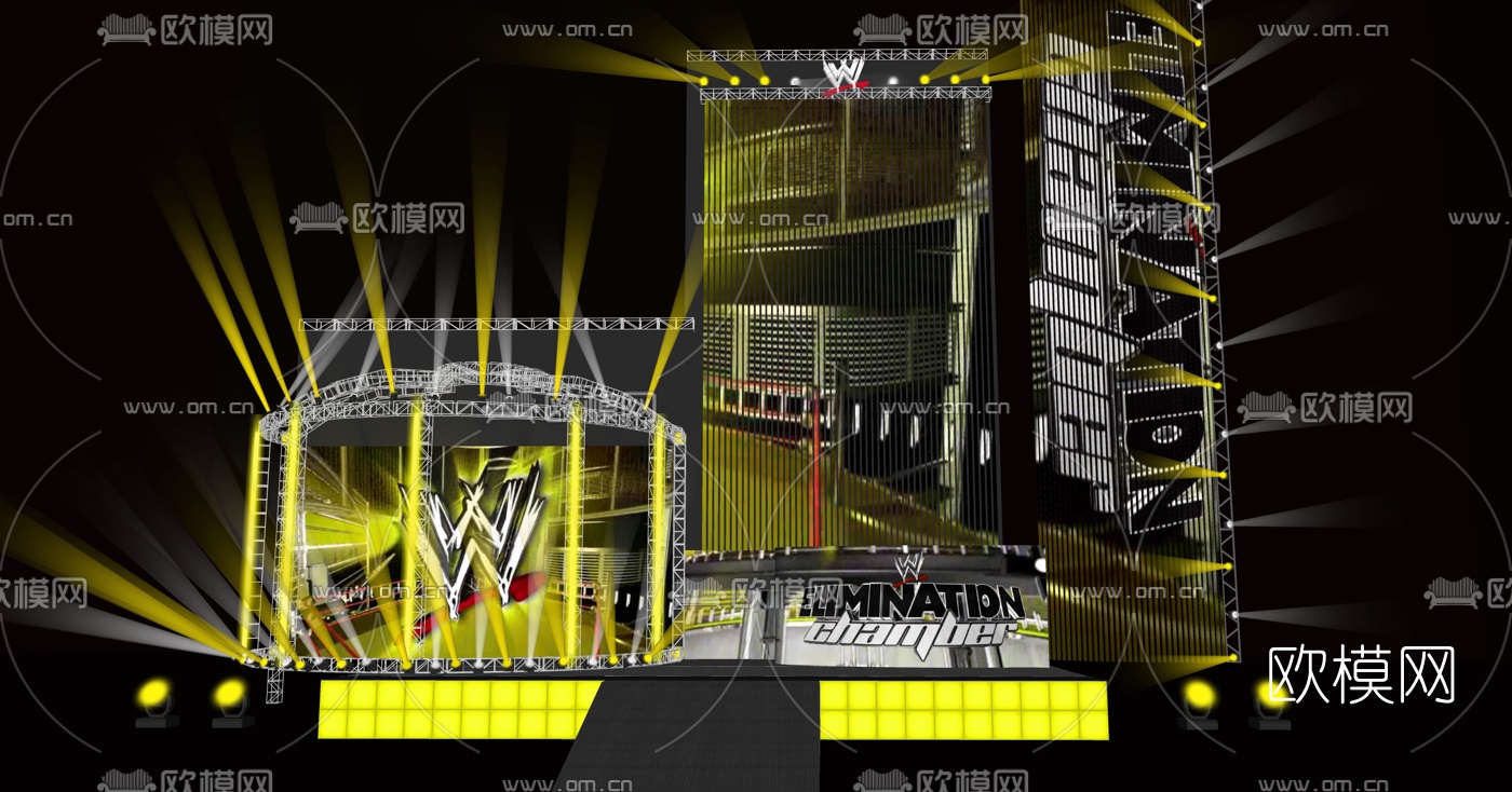 工业风舞台设计免费su模型下载