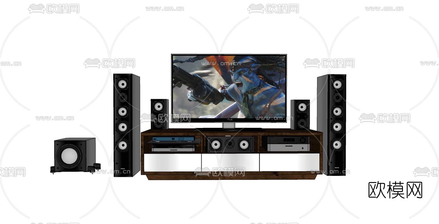 现代电视机免费su模型下载