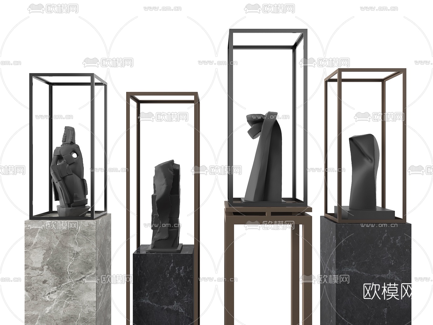 现代雕塑摆件3d模型