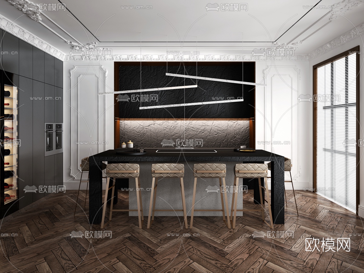 AB Architects设计 现代吧台椅3d模型下载