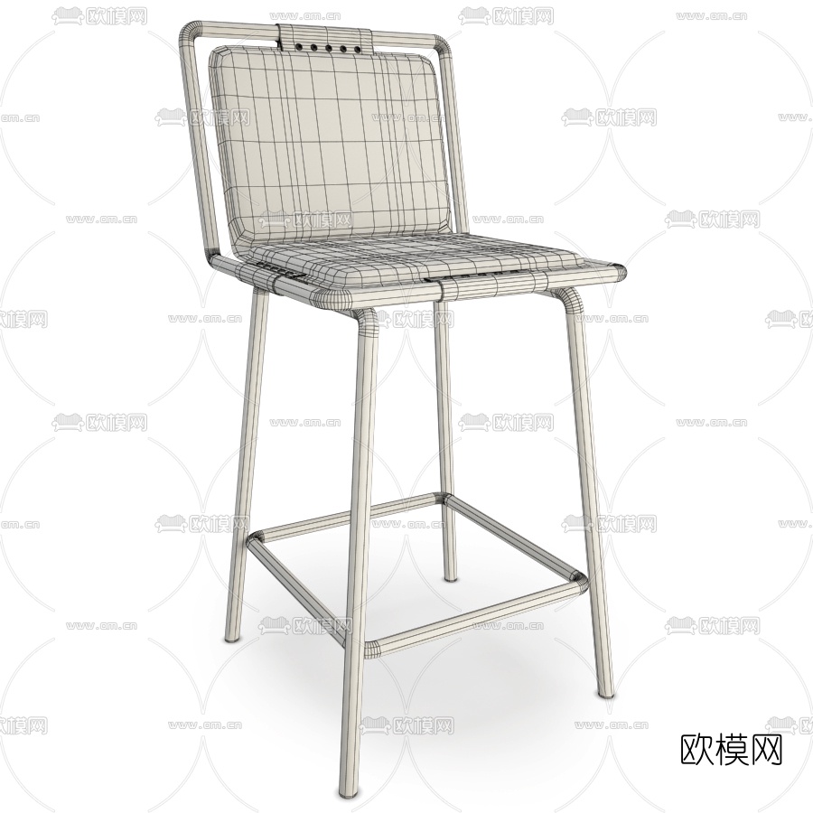 工业风吧台椅3d模型