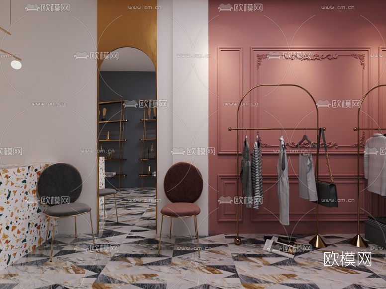 现代服装店3d模型下载(渲染图2)