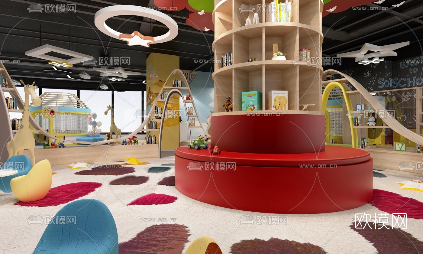 现代儿童室内游乐园3d模型