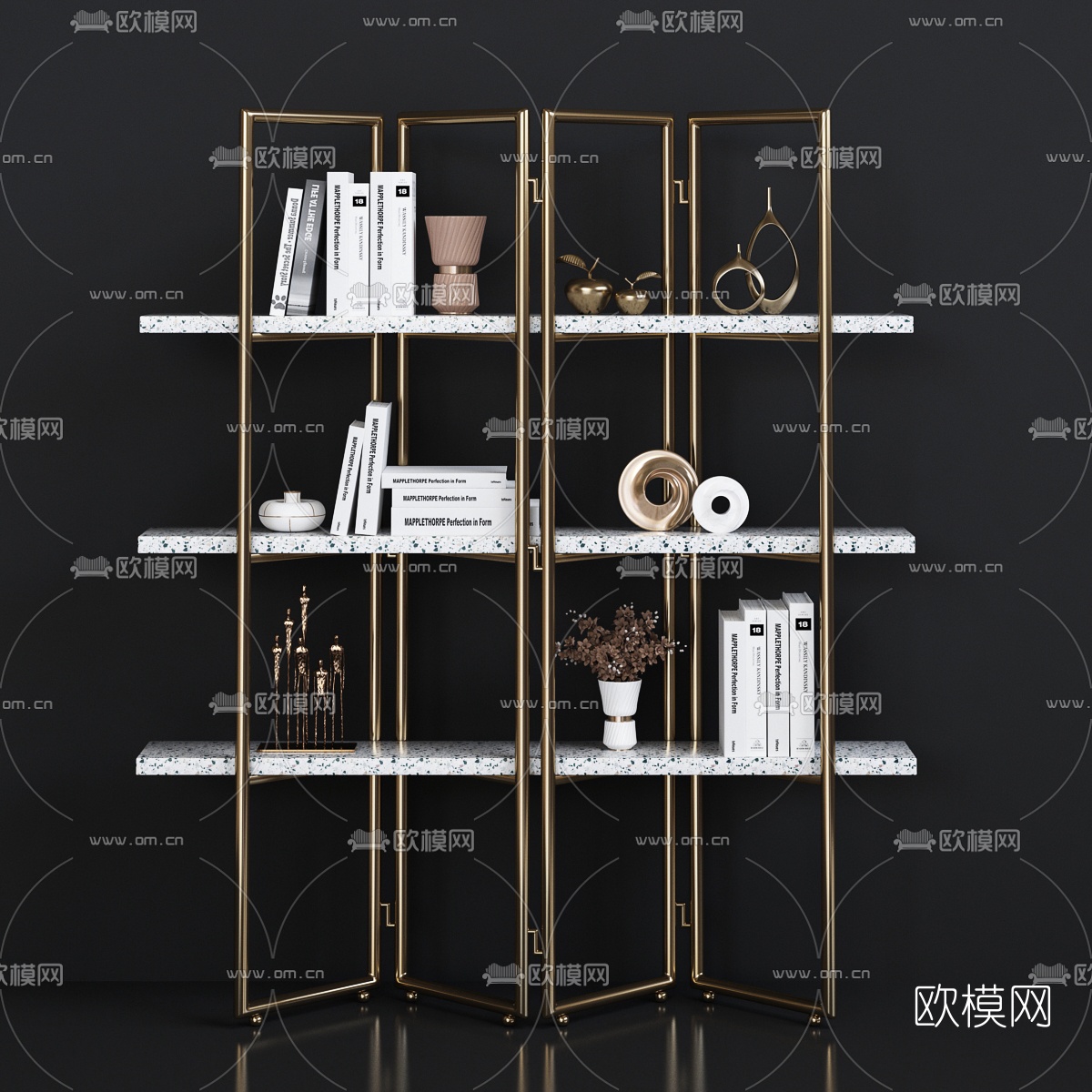 后现代金属装饰架3d模型