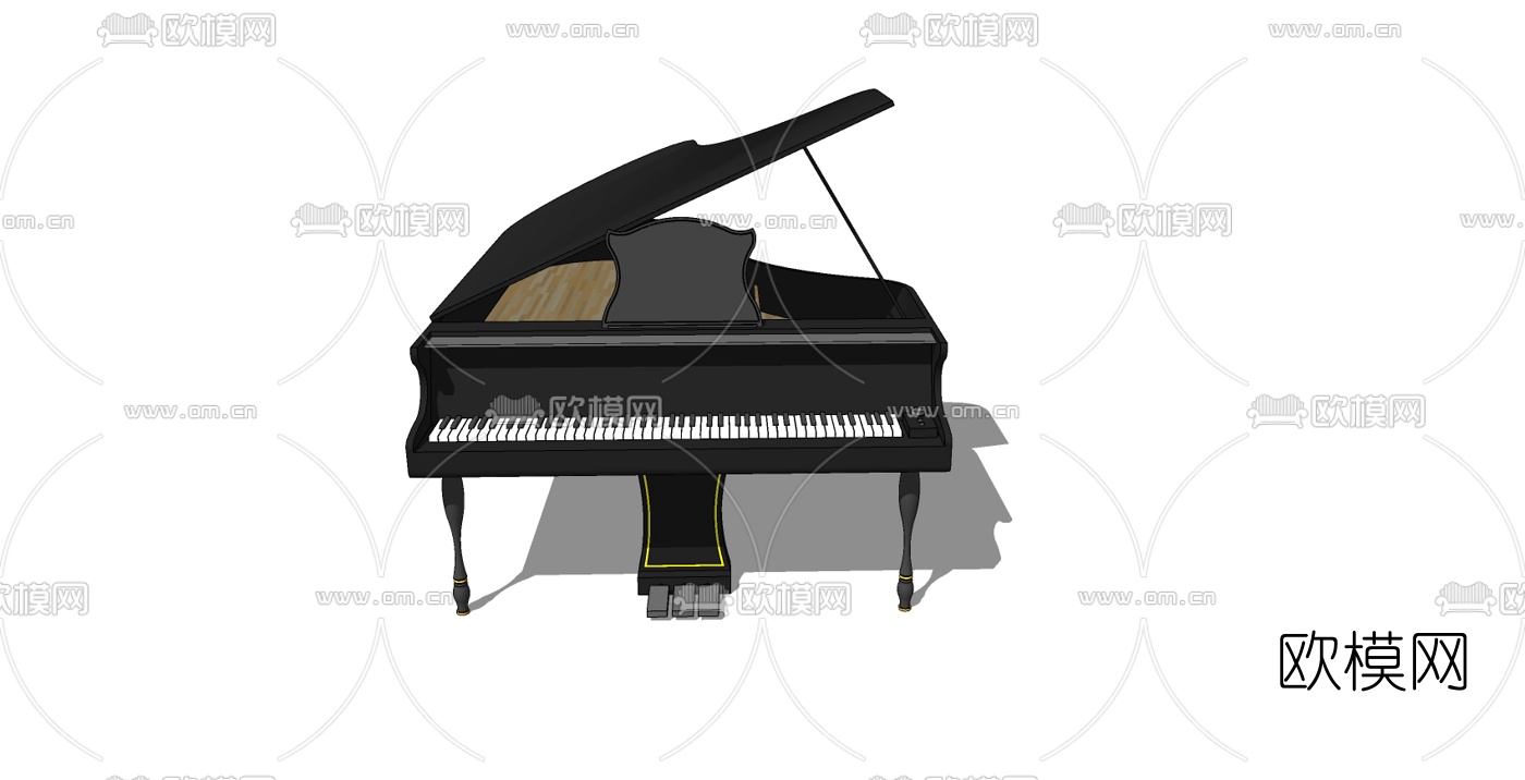 现代钢琴免费su模型下载