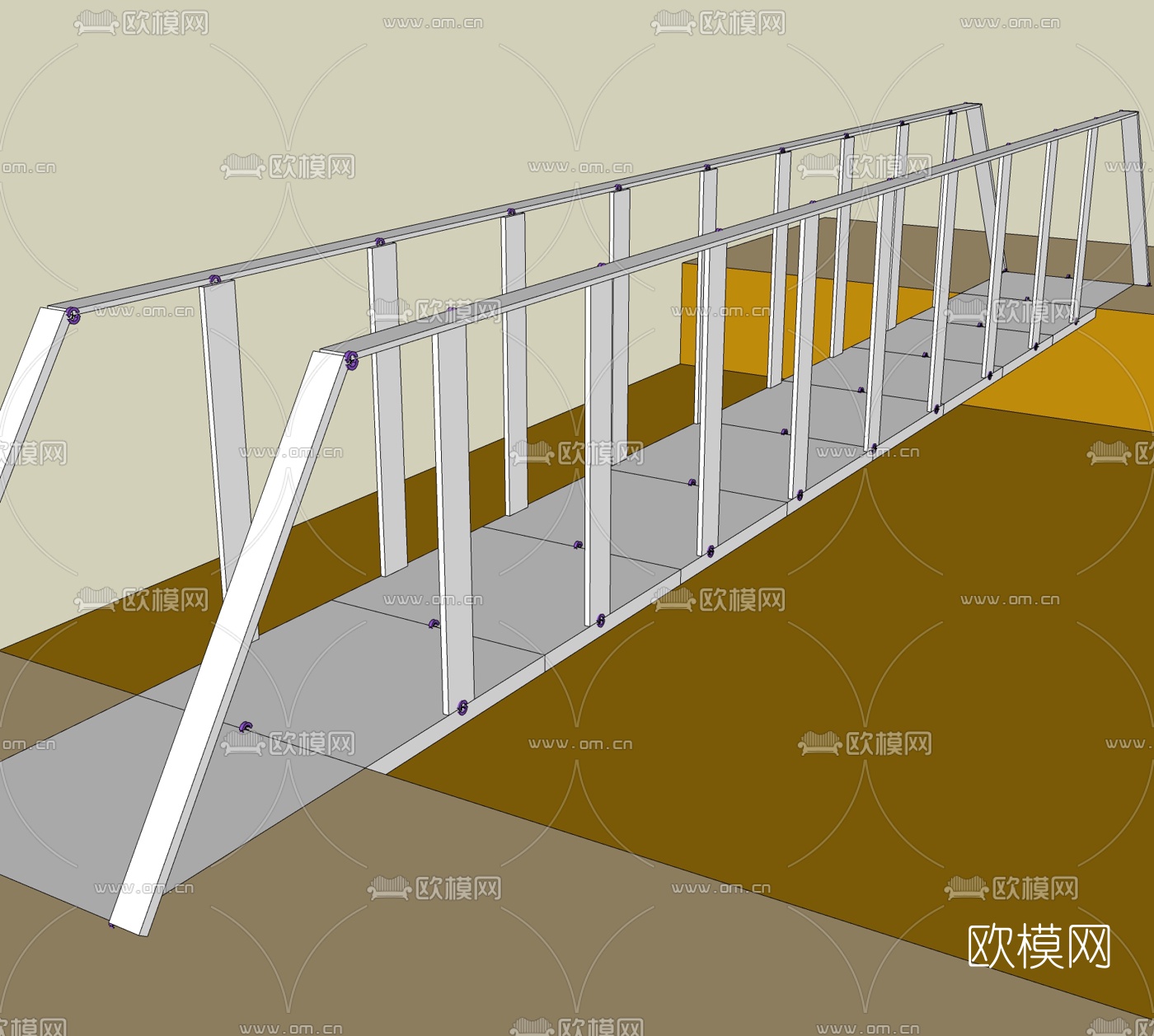 现代大桥免费su模型下载