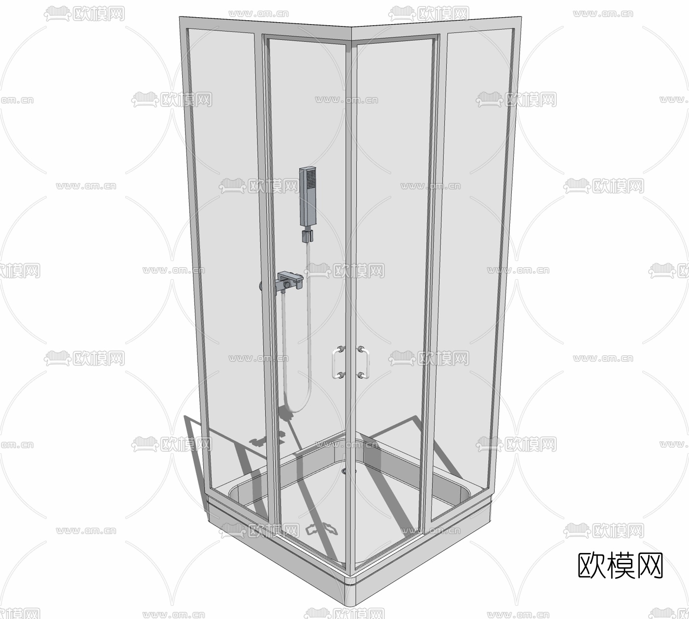 现代淋浴间免费su模型下载