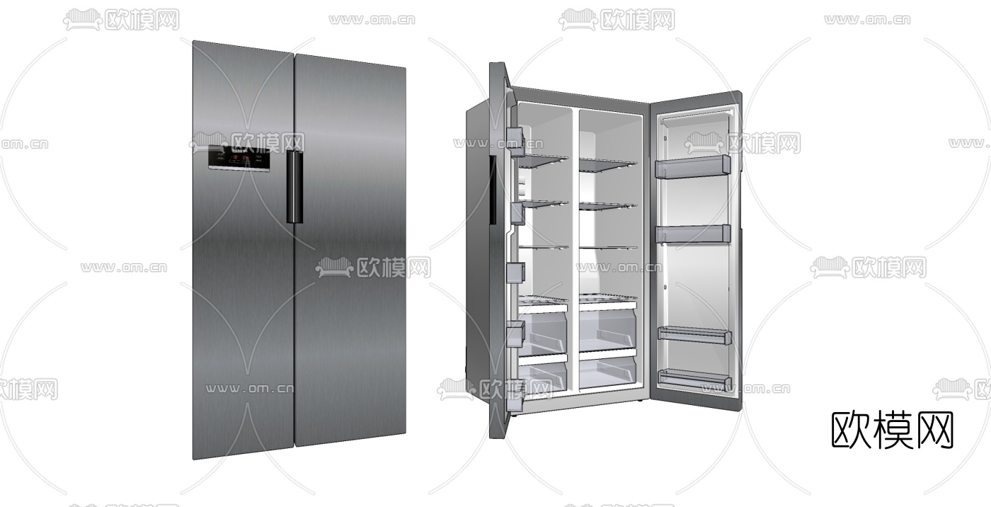 现代冰柜免费su模型下载