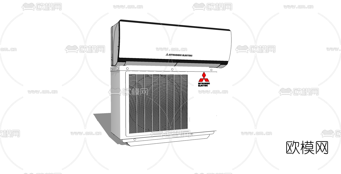 现代空调免费su模型下载