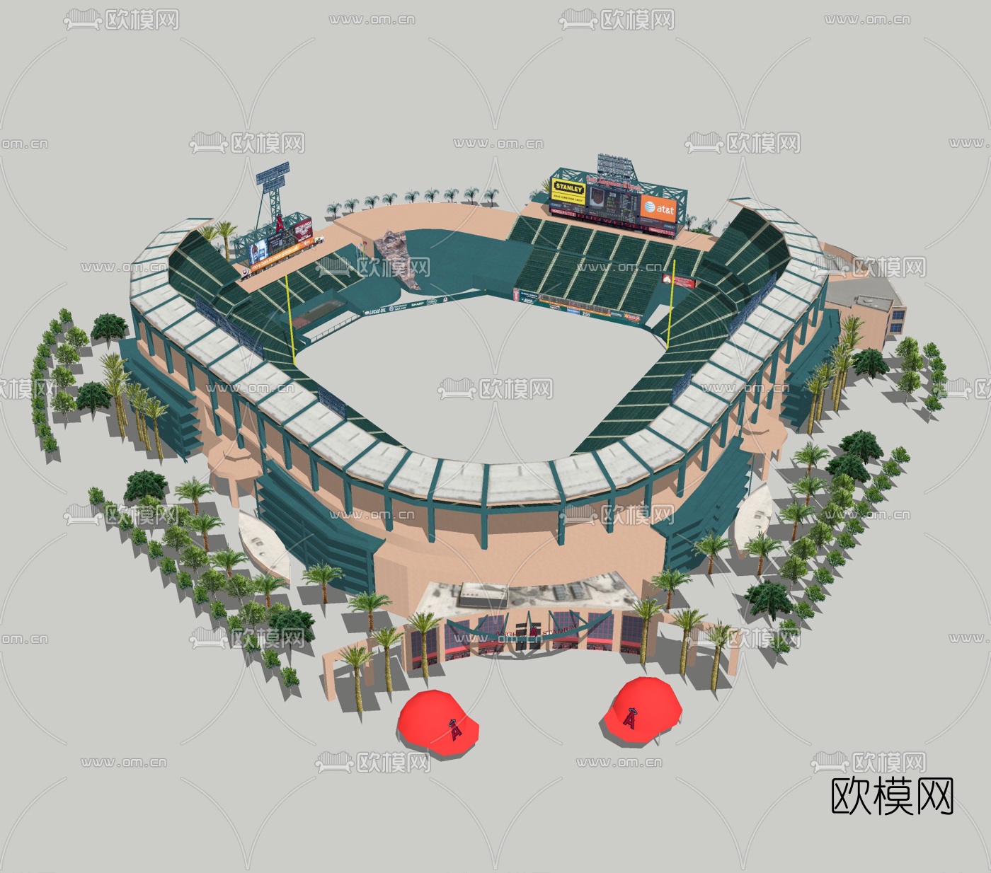 现代体育馆免费su模型下载