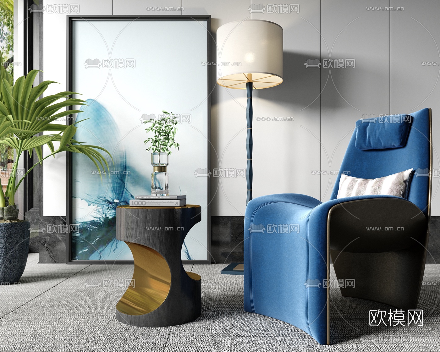 现代轻奢休闲椅3d模型