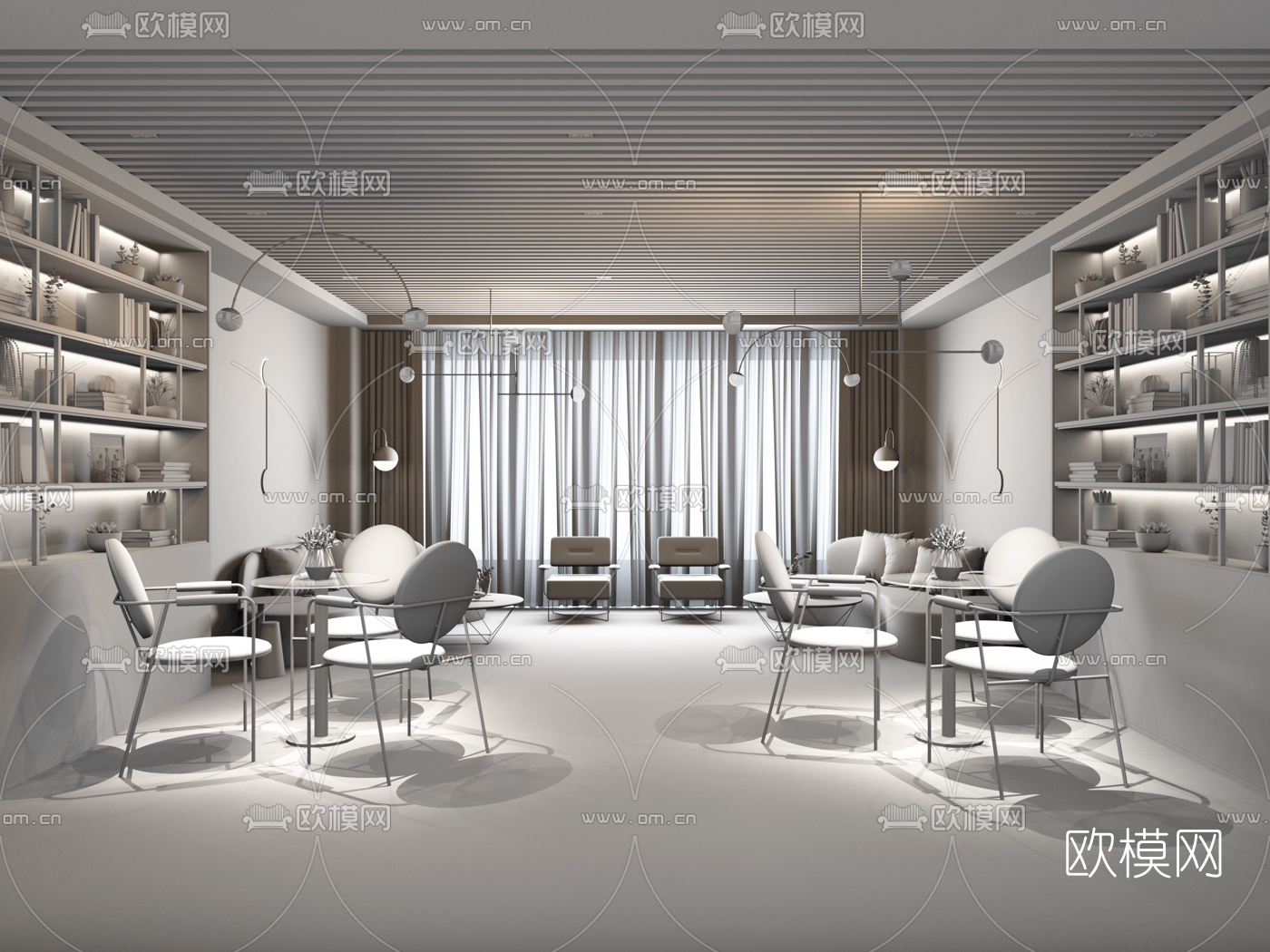 现代休息室会客厅3d模型