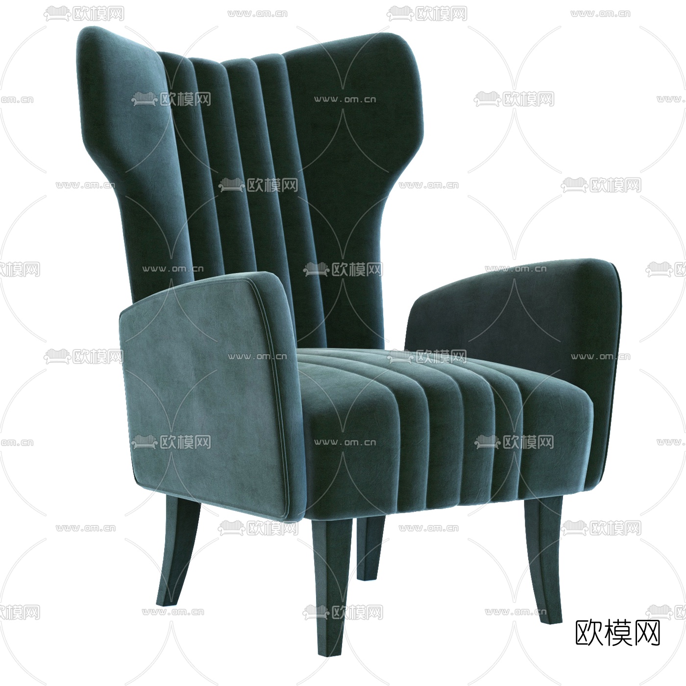 现代绒布休闲沙发3d模型