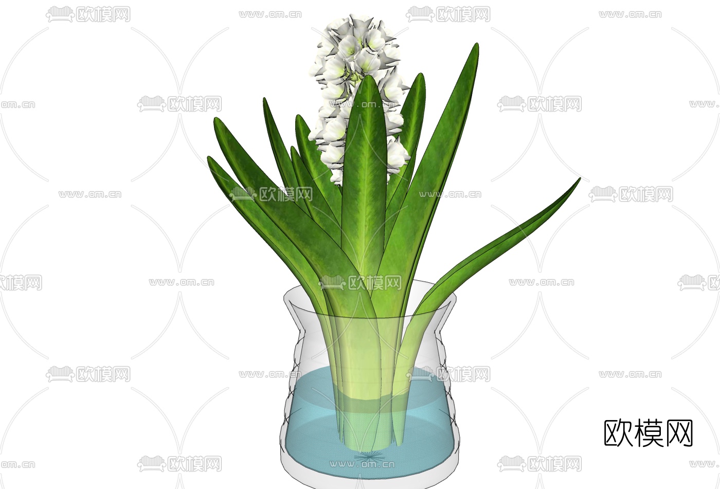 现代花瓶花卉免费su模型下载