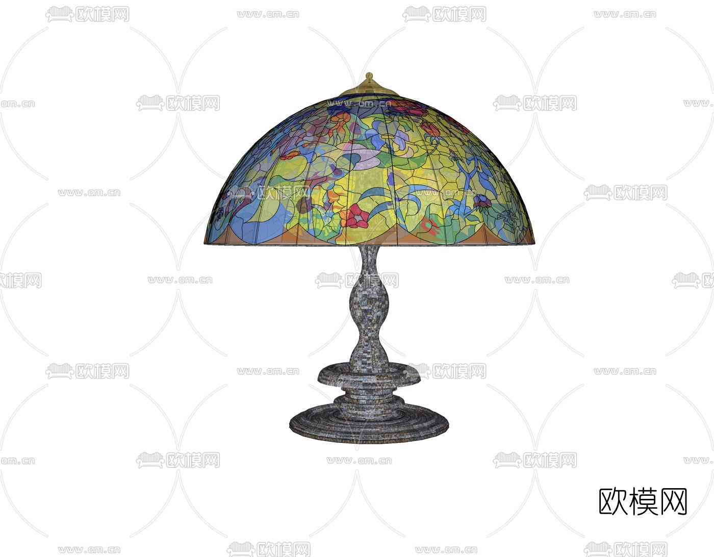 欧式马赛克台灯免费su模型下载