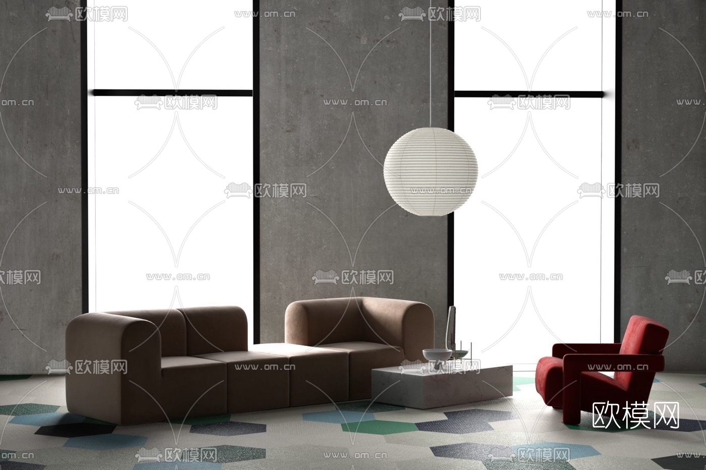 后现代客厅沙发组合3d模型