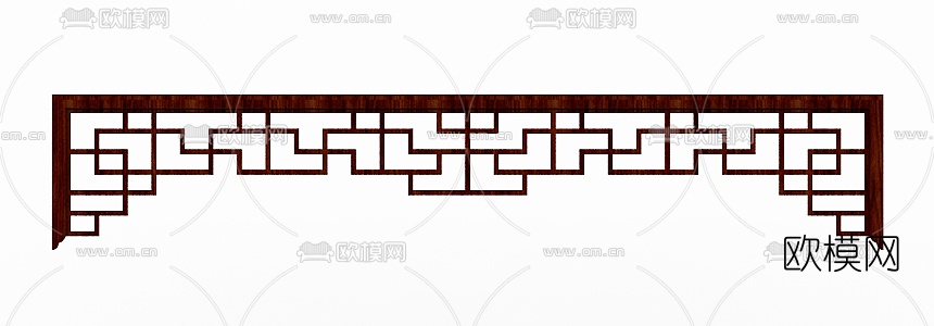 新中式花格屏风3d模型