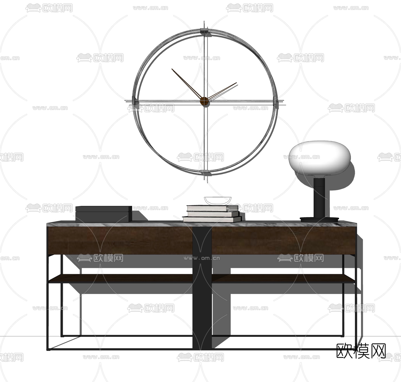 现代玄关柜边柜su模型下载