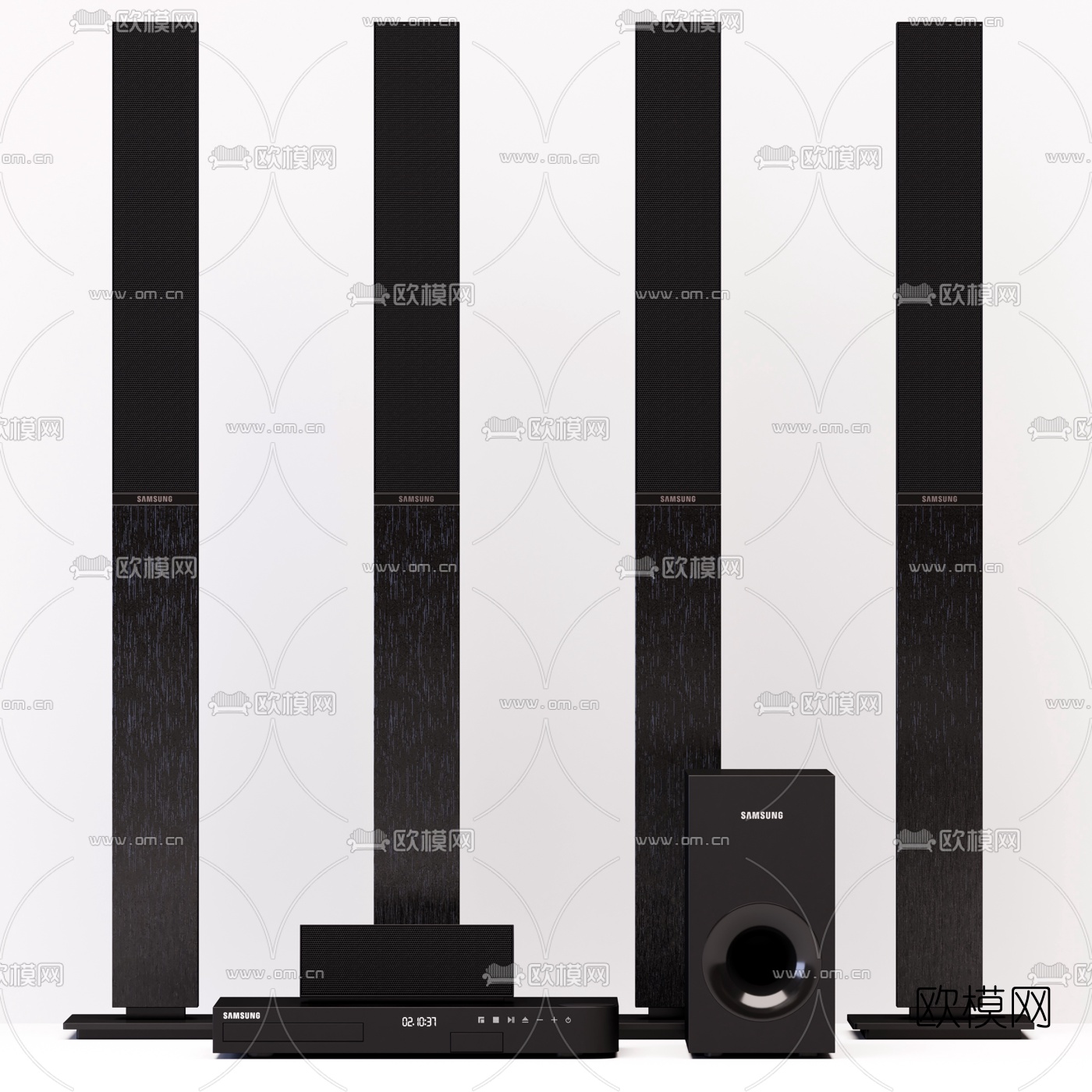 现代碟机音响3d模型下载（渲染图2）