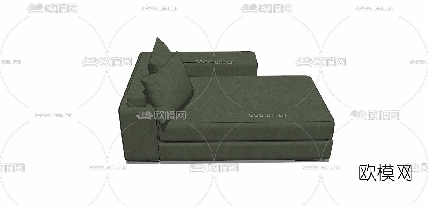 现代布艺贵妃椅免费su模型下载