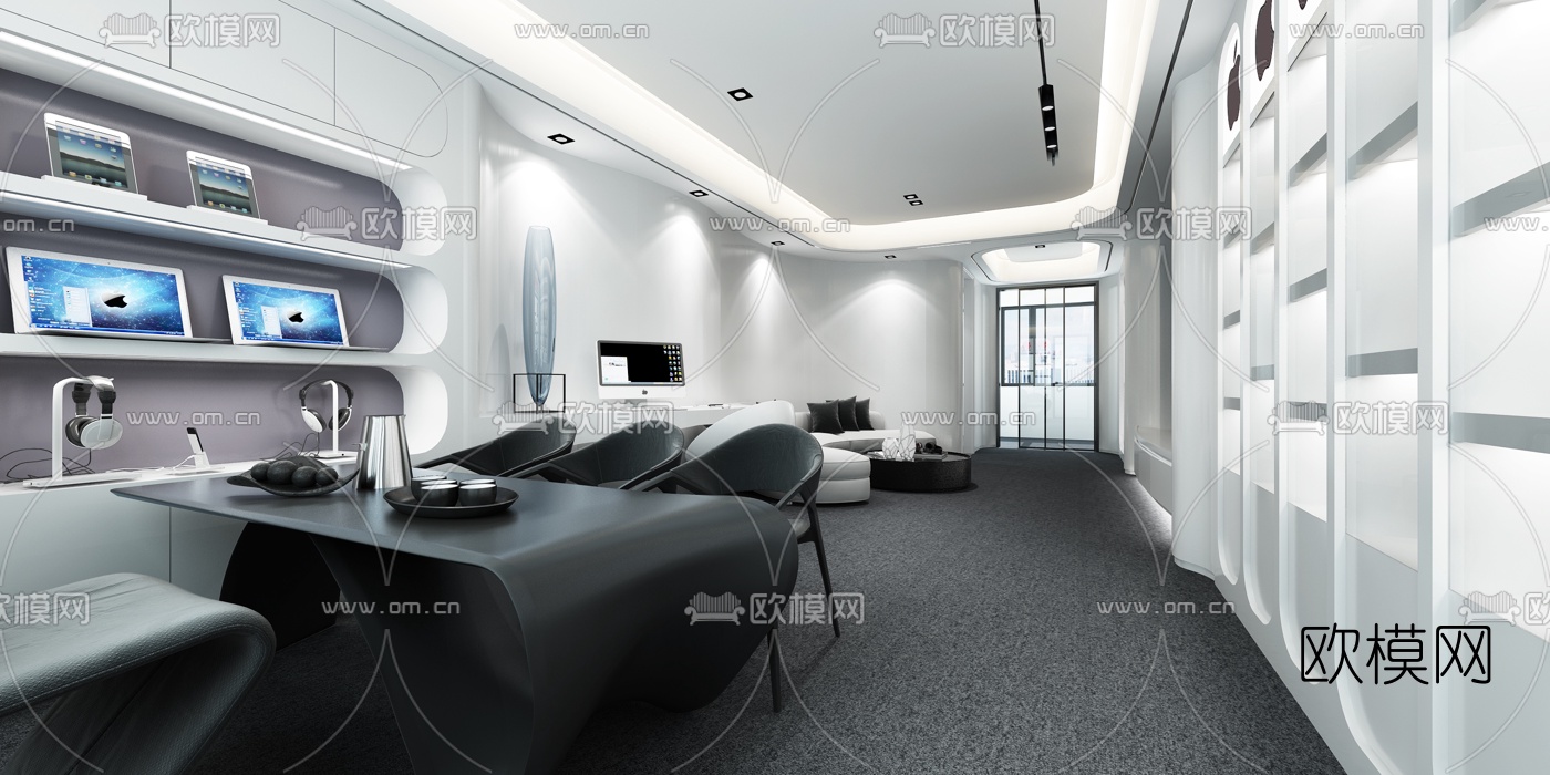 现代高级灰手机店3d模型