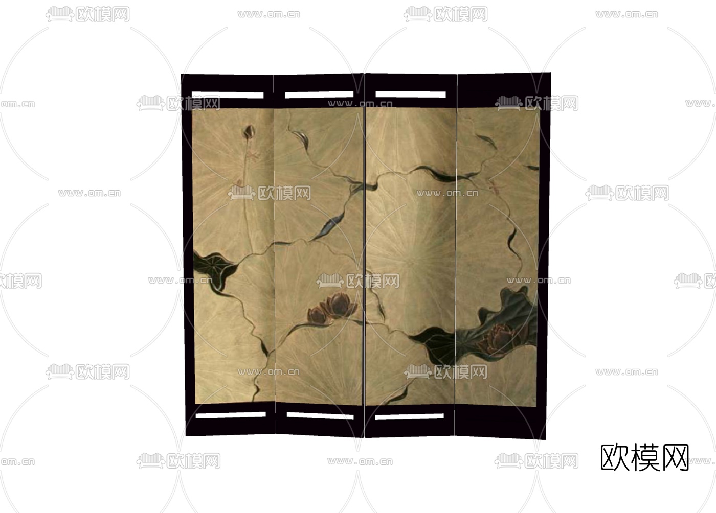 中式屏风免费su模型下载