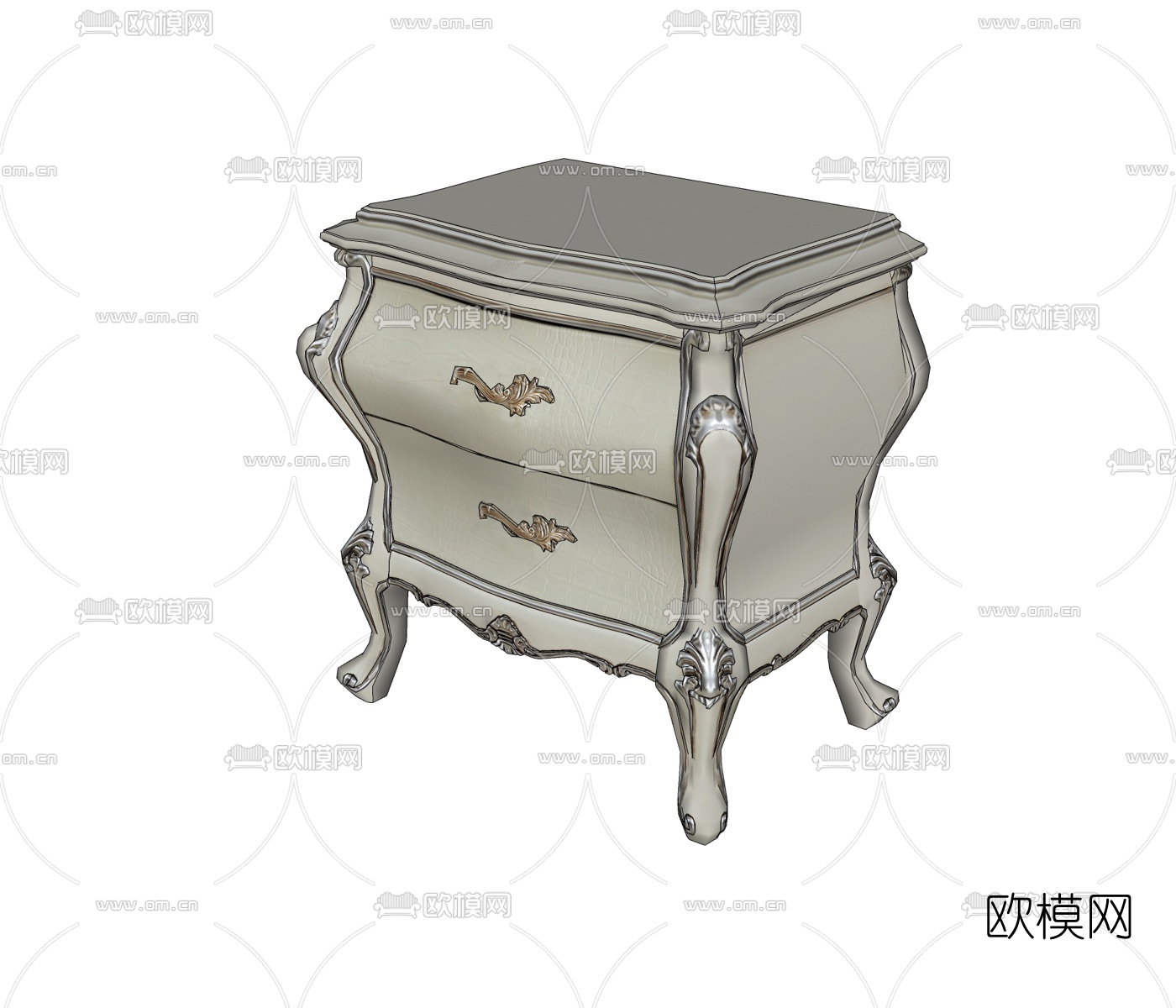 欧式床头柜免费su模型下载