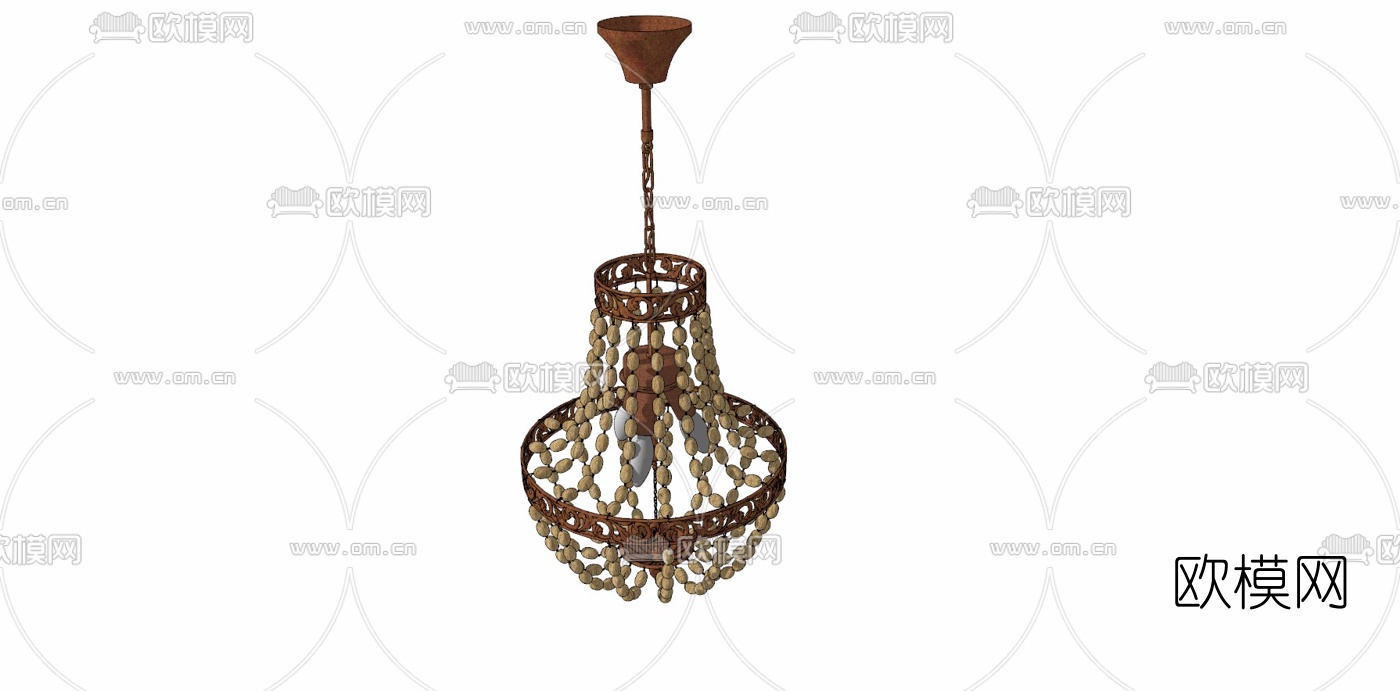 欧式古典水晶吊灯免费su模型下载