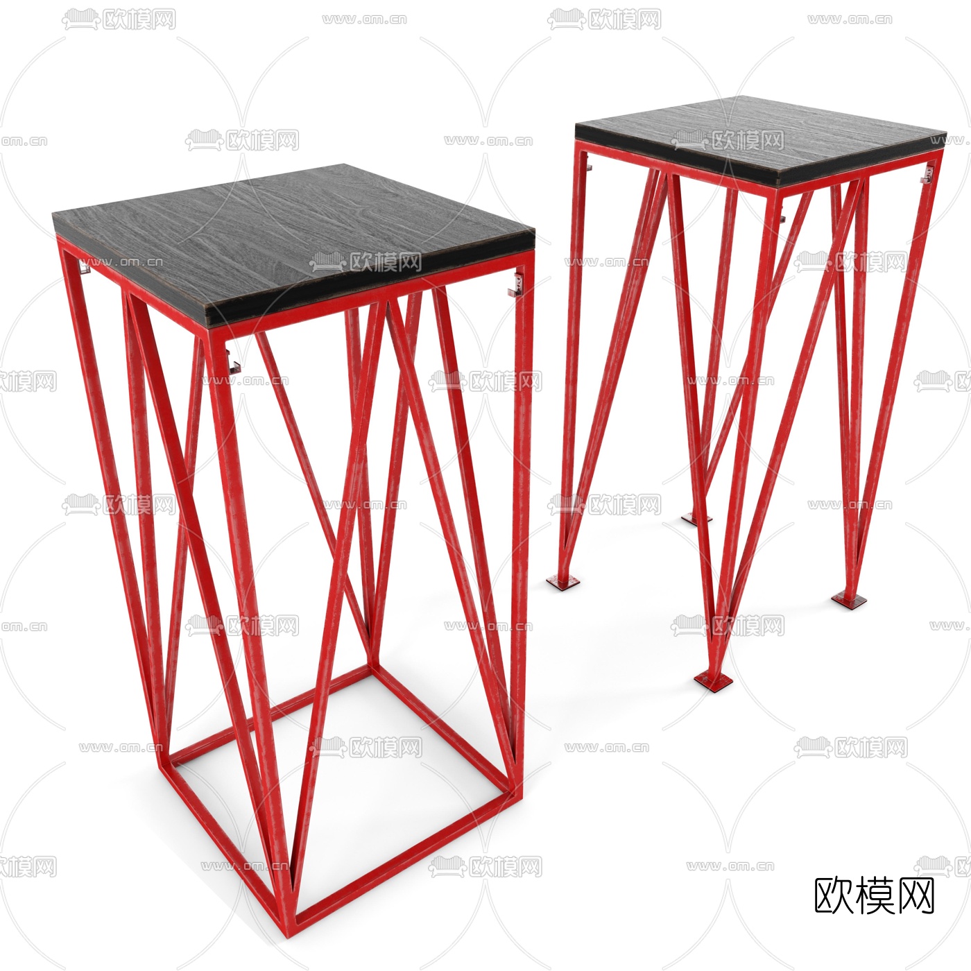 工业风铁艺吧椅3d模型