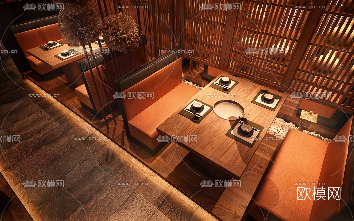 日式料理店3d模型下载（渲染图3）