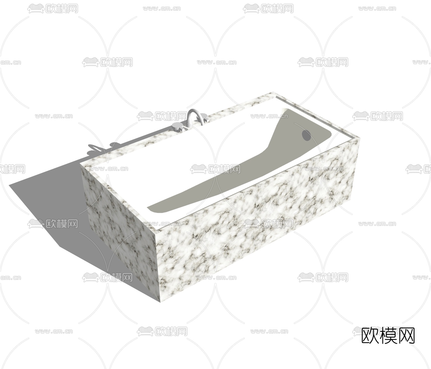 现代浴缸免费su模型下载