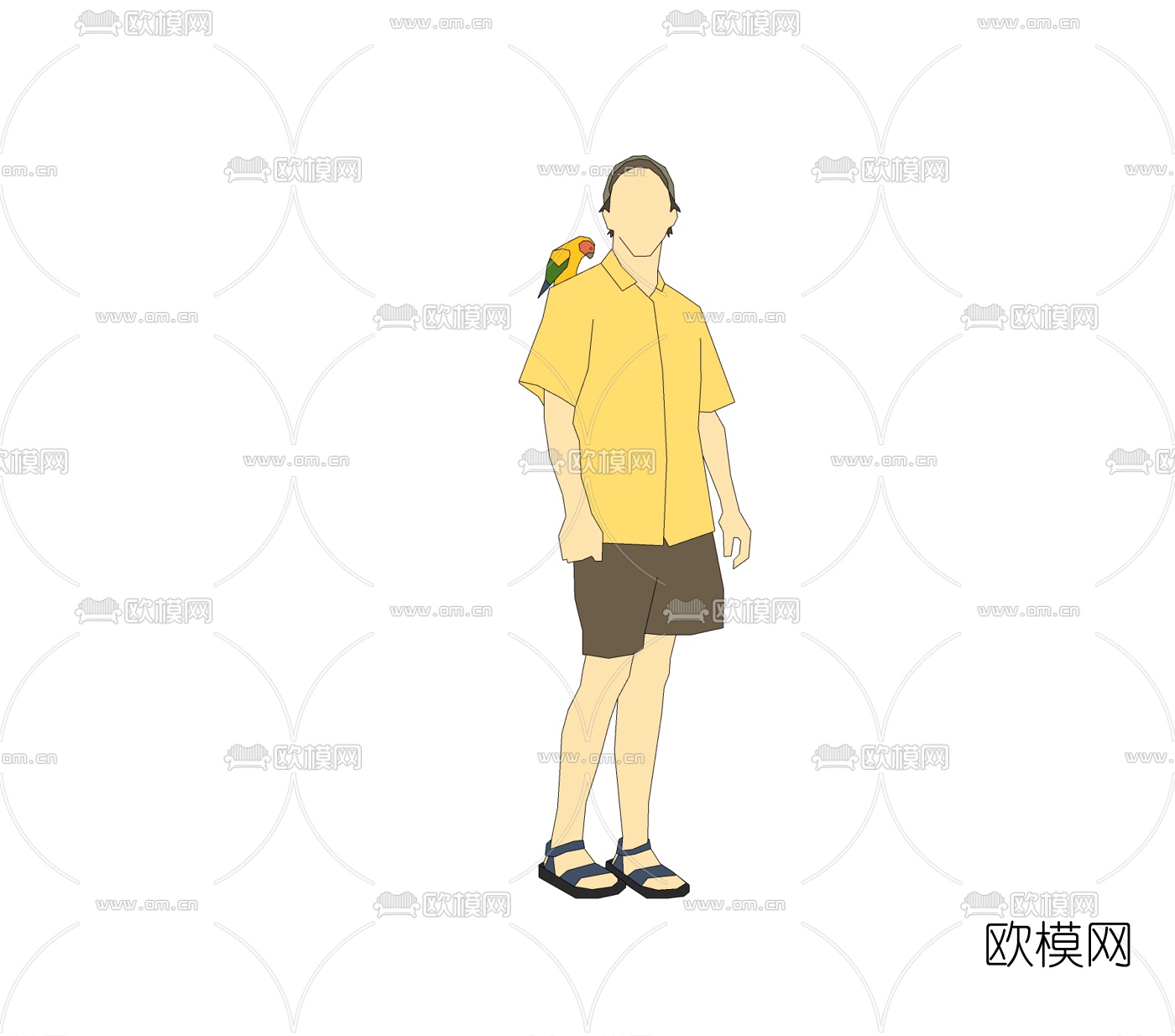 现代人物免费su模型下载