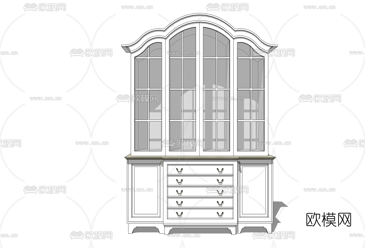 欧式装饰柜酒柜免费su模型下载