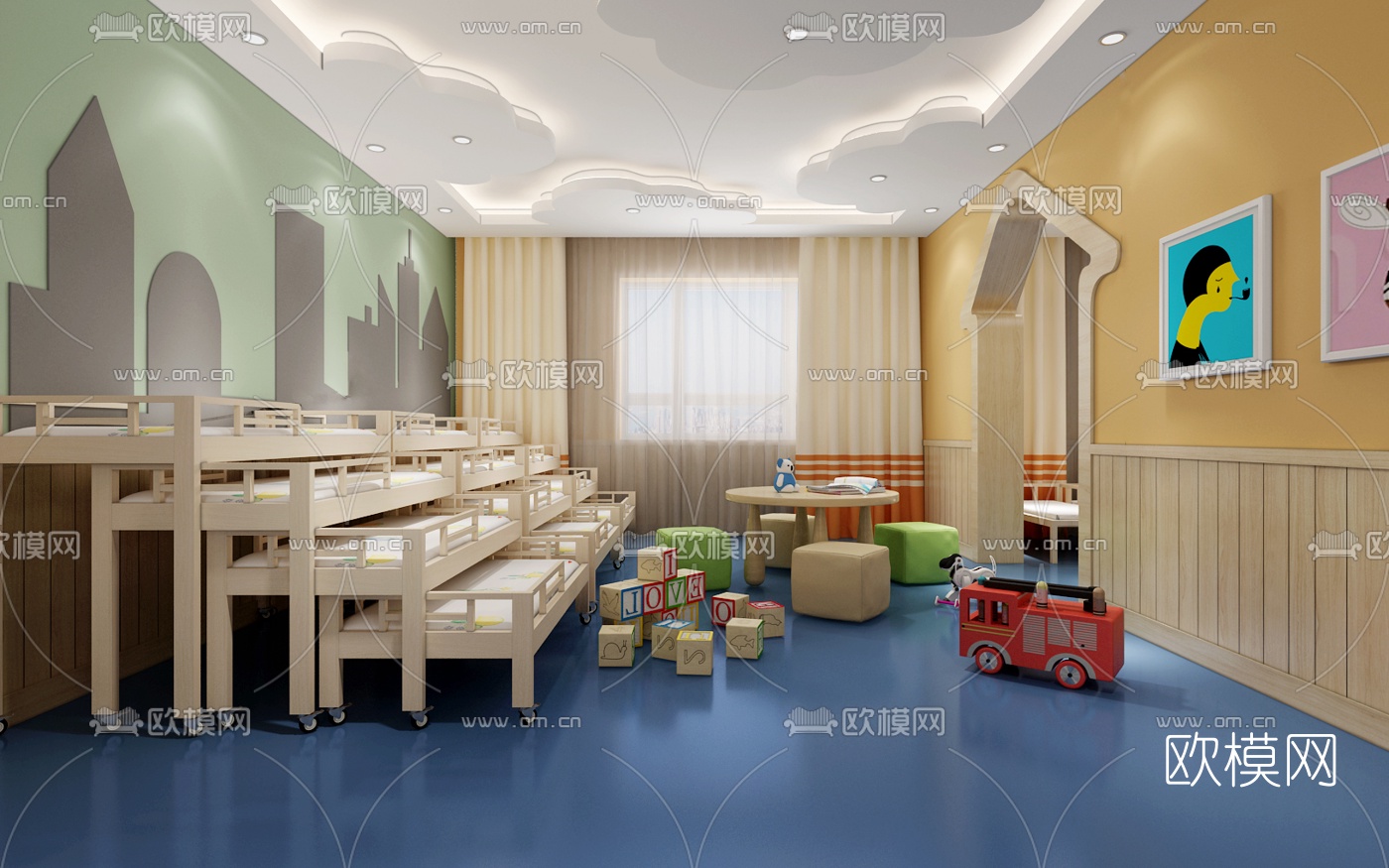 现代幼儿园3d模型