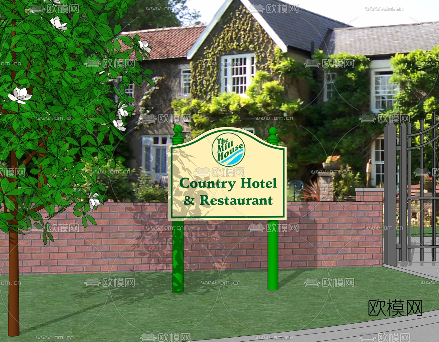 欧式指示牌免费su模型下载