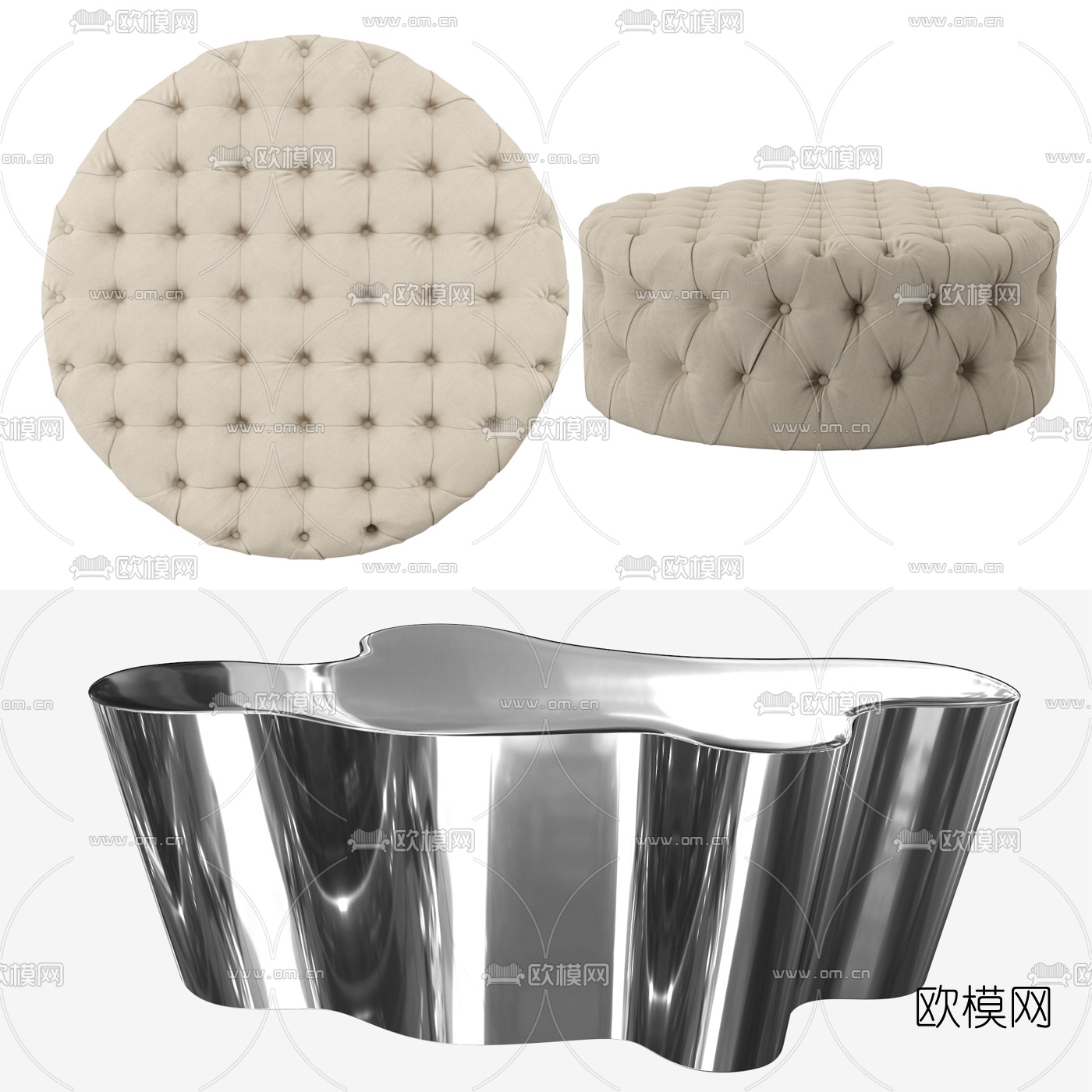 现代茶几凳子3d模型