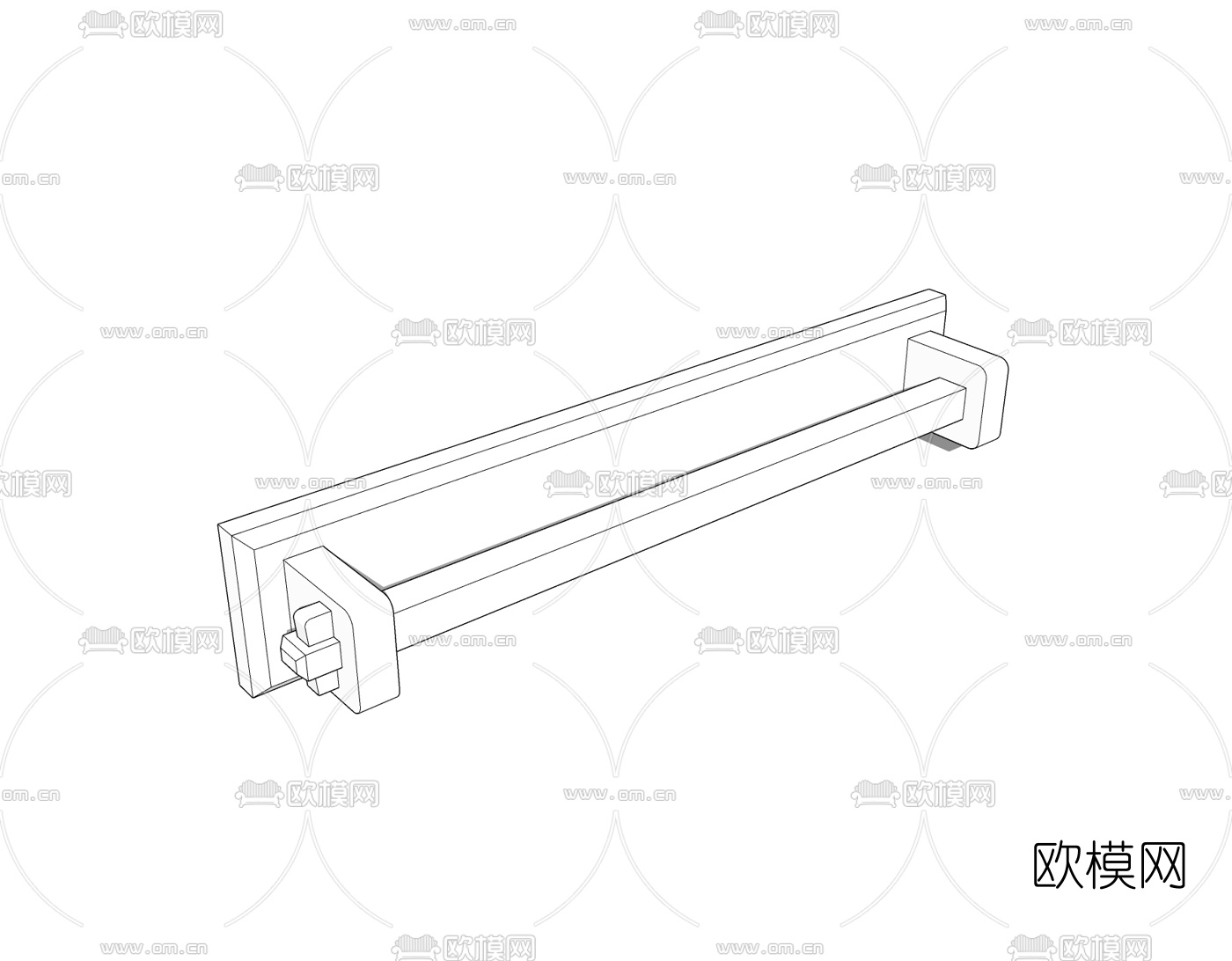 现代门拉手免费su模型