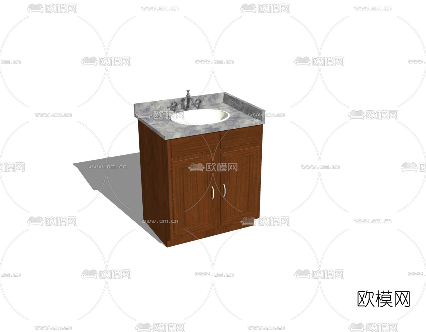 美式浴室柜洗手台免费su模型下载
