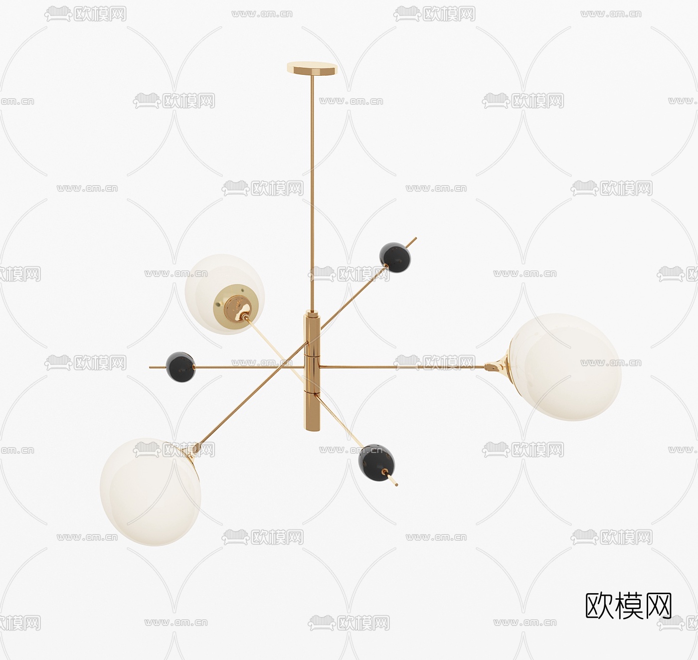 现代轻奢吊灯3d模型