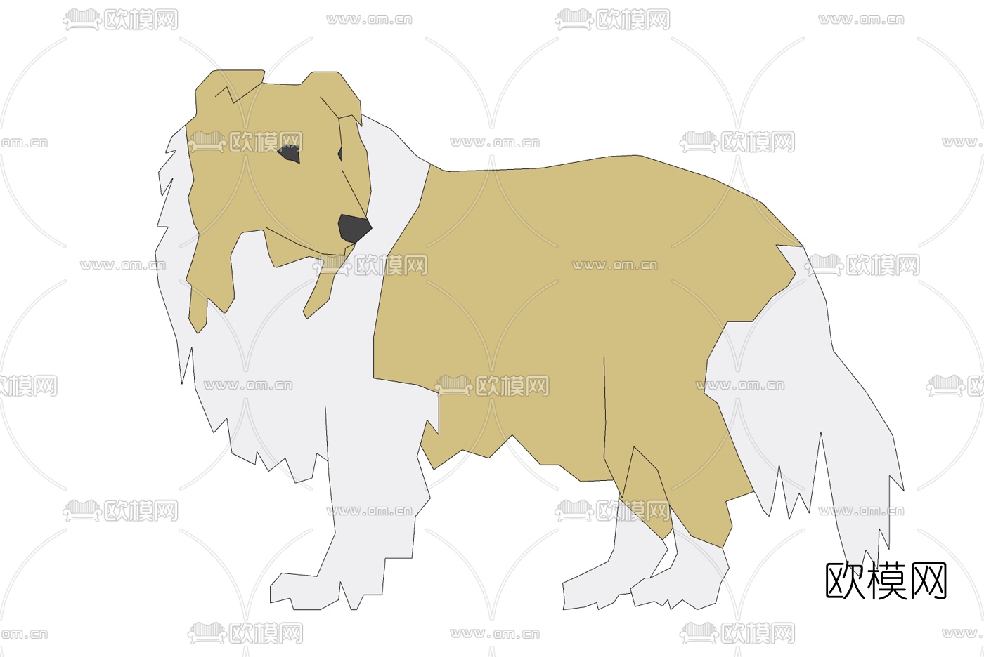 欧式牧羊犬免费su模型下载