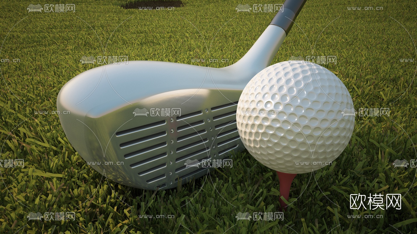 现代高尔夫球杆套装3d模型