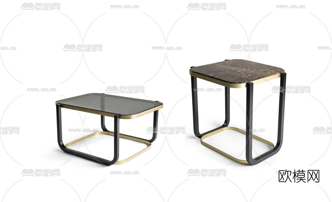 现代大理石茶几边几3d模型