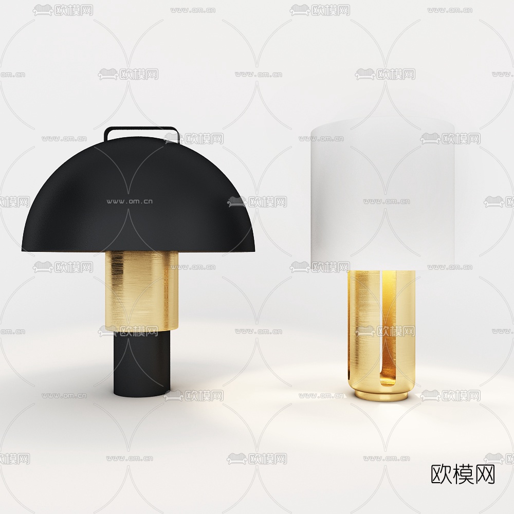 现代简约台灯组合3d模型